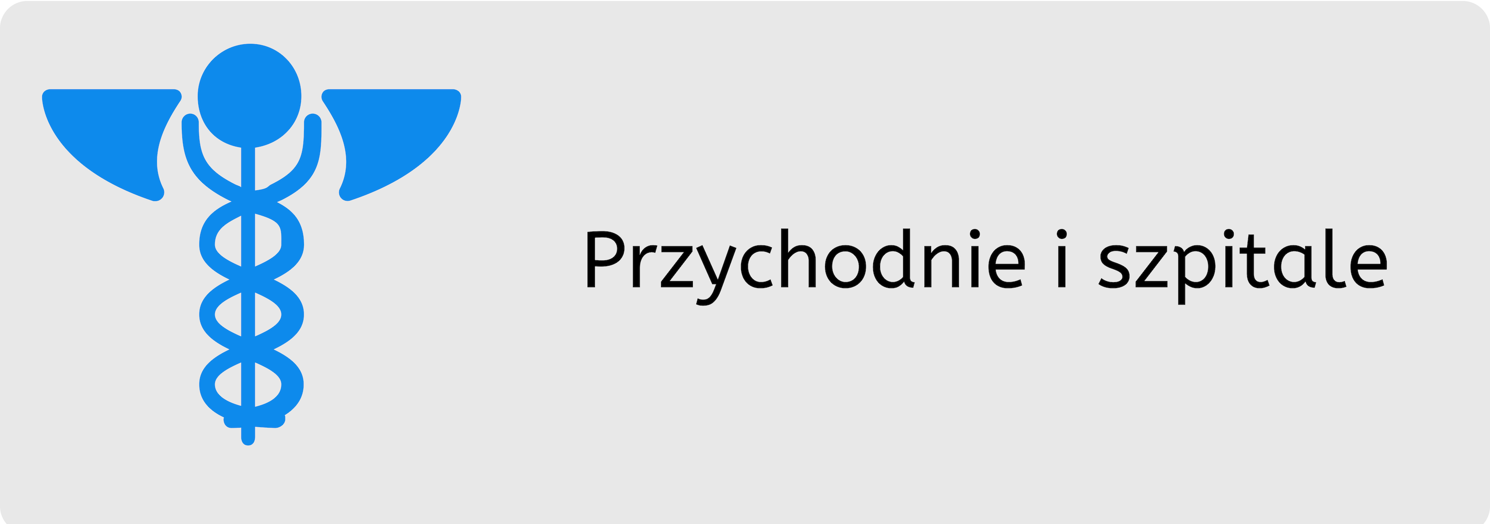 Grafika z napisem przychodnie i szpitale